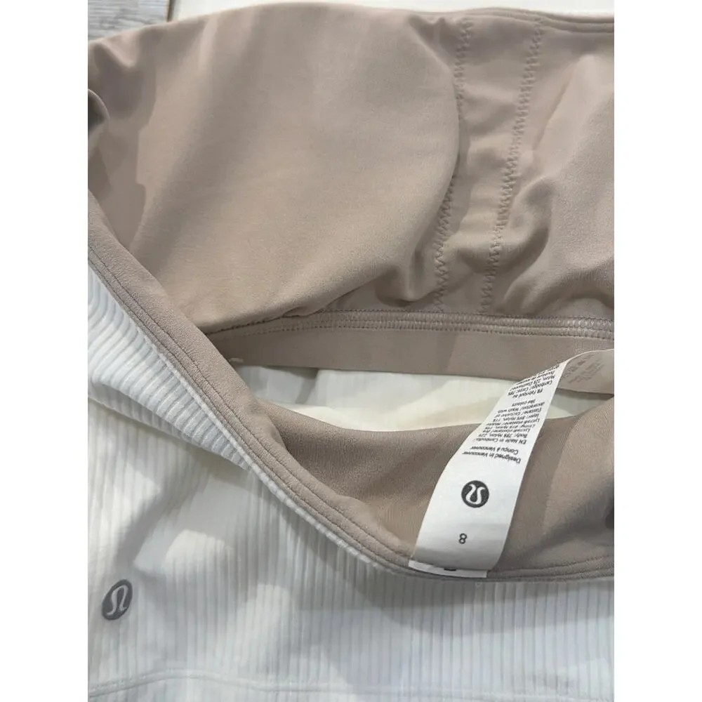 Lululemon Ribbed Nulu Asymmetrical Yoga Tank White Size 8 NWT Built In Bra - Picture 3 of 6